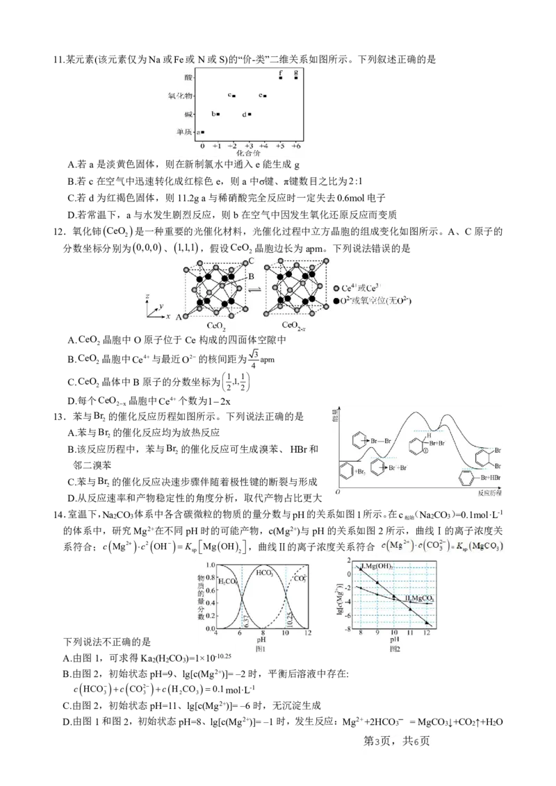 柳铁一中2025届高考适应性训练化学试卷_2025年6月_250603广西省柳铁一中2025届高考适应性训练（全科）