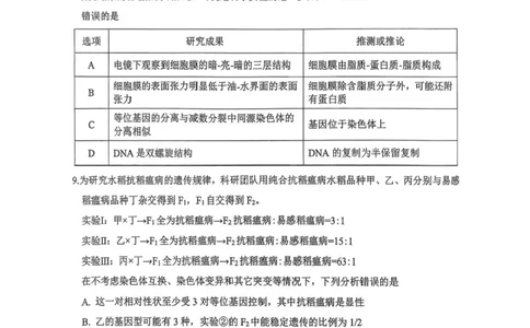 四川省达州市普通高中2026届高三上学期第一次诊断性测试生物试题（含答案）_2025年12月_251217四川省达州市普通高中2026届高三上学期第一次诊断性测试（全科）