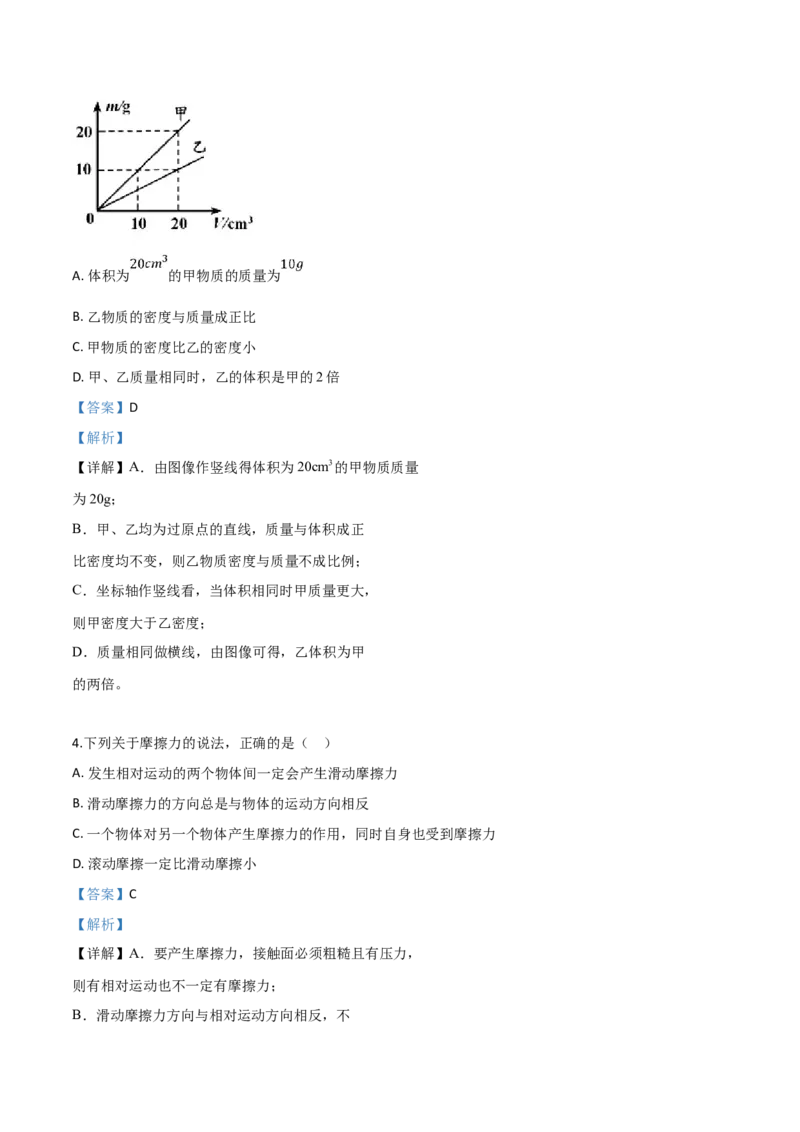 精品解析：2019年山东省青岛市中考物理试题（解析版）_中考真题_4.物理中考真题2015-2024年_2019年中考物理真题175份_2019年中考真题精品解析物理（山东青岛市）精编word版