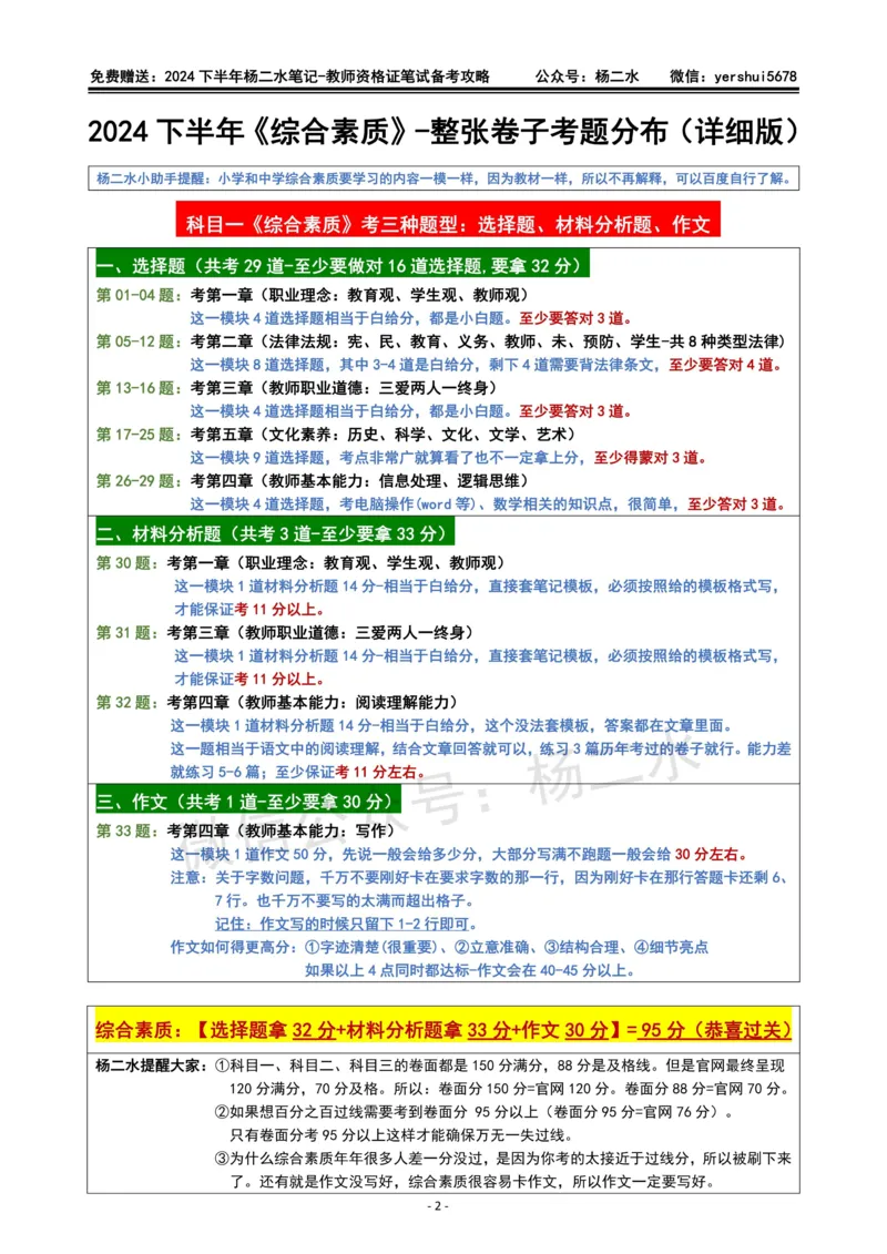 杨二水独家备考攻略_4-教培资料-26年最新资料-同步更新_初中高中教资_2025下中学教资笔试_04科一科二重点笔记_杨二水_中学科二（25下通用）_02免费赠送：备考攻略