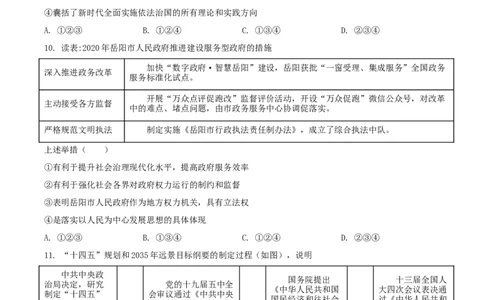 精品解析：2021年湖南省岳阳市中考道德与法治真题（原卷版）_中考真题_7.政治中考真题2015-2024年_地区卷_湖南省_岳阳道法19-22