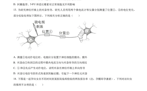 精品解析：河南省南阳市一中2023-2024学年高三12月月考生物试题（原卷版）_2024届河南省南阳市第一中学校高三上学期12月月考_河南省南阳市一中2023-2024学年高三12月月考生物试题
