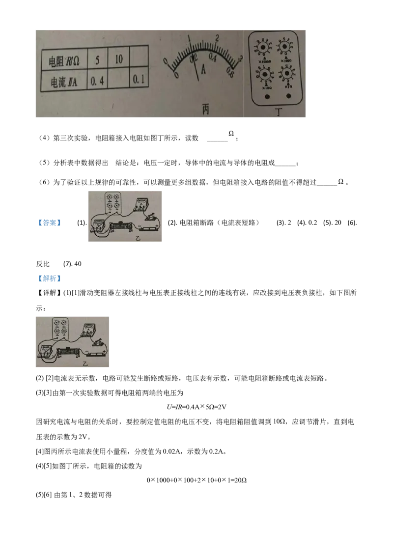 精品解析：2020年四川省遂宁市中考物理试题（初中毕业暨高中阶段学校招生考试）（解析版）_中考真题_4.物理中考真题2015-2024年_2020中考物理真题110份