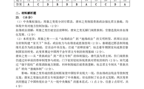 东师附中26届二模历史答案_251121吉林省长春市东北师大附中2026届高三第二次摸底考试（全科）