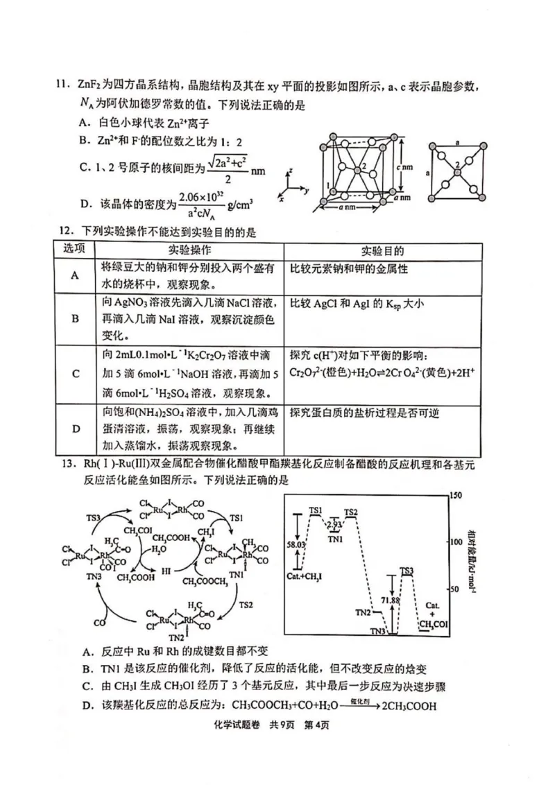 河南省安鹤新联盟2025-2026学年高三上学期12月联考化学试卷_2025年12月_251215河南省安鹤新联盟2025-2026学年高三上学期12月联考