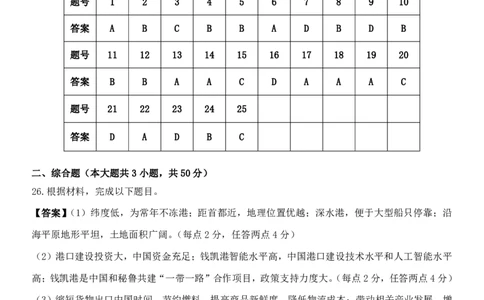 地理答案｜2506新力量联盟期末联考_2025年6月_250626浙江省温州市新力量2024-2025学年高二下学期6月期末（全科）_浙江省温州市新力量联盟2024-2025学年高二下学期6月期末地理