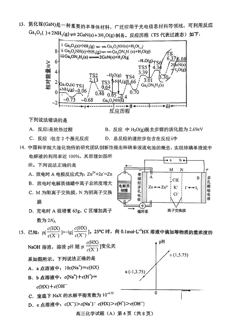 菏泽市A类高中2026届高三第一学期期中考试化学_251118山东省菏泽市A类高中2026届高三第一学期期中考试