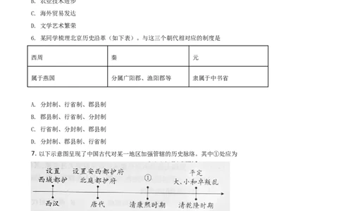 精品解析：2021年北京市中考历史试题（原卷版）_中考真题_6.历史中考真题2015-2024年_地区卷_北京历史18-21