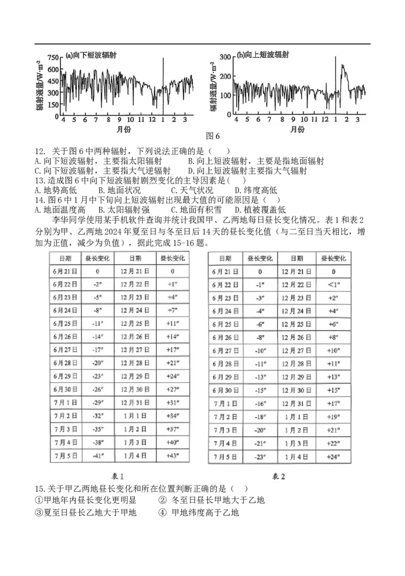 1-龙东十校高三12月月考地理试卷修改稿_2025年12月_251211黑龙江省龙东十校联盟2026届高三上学期12月月考（全科）