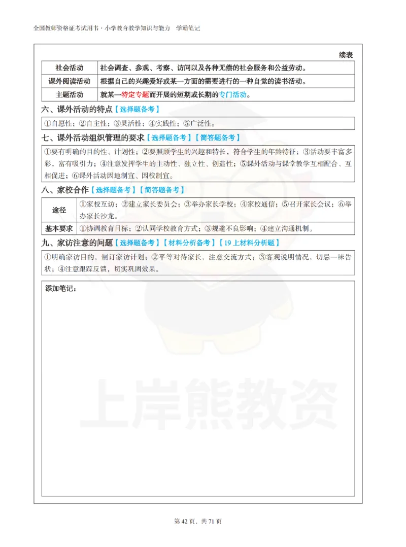 小学教育教学知识与能力学霸笔记-上岸熊_4-教培资料-26年最新资料-同步更新_科一科二电子资料合集中小幼（笔记真题知识点汇总等）文件多，按需保存_04上岸熊合集