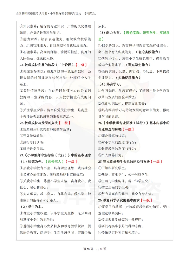小学教育教学知识与能力学霸笔记-上岸熊_4-教培资料-26年最新资料-同步更新_科一科二电子资料合集中小幼（笔记真题知识点汇总等）文件多，按需保存_04上岸熊合集