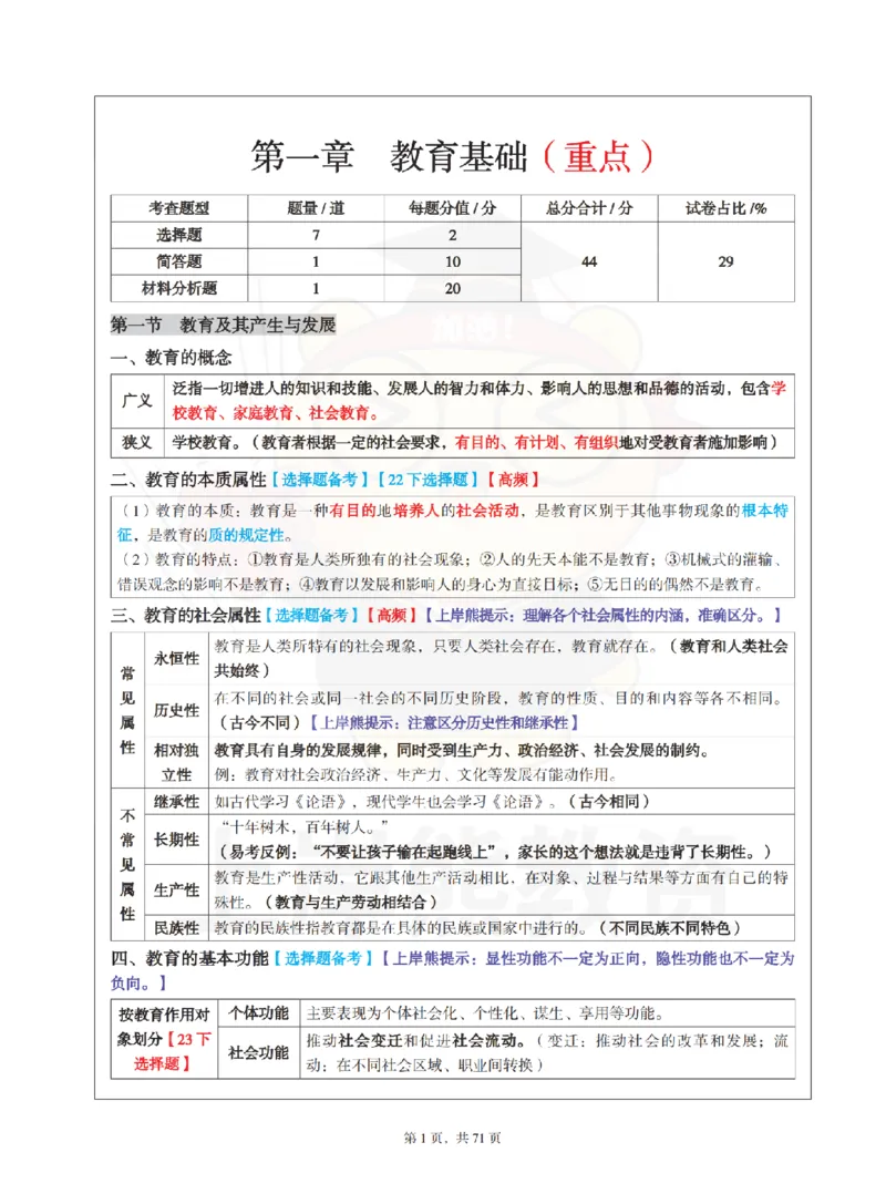 小学教育教学知识与能力学霸笔记-上岸熊_4-教培资料-26年最新资料-同步更新_科一科二电子资料合集中小幼（笔记真题知识点汇总等）文件多，按需保存_04上岸熊合集