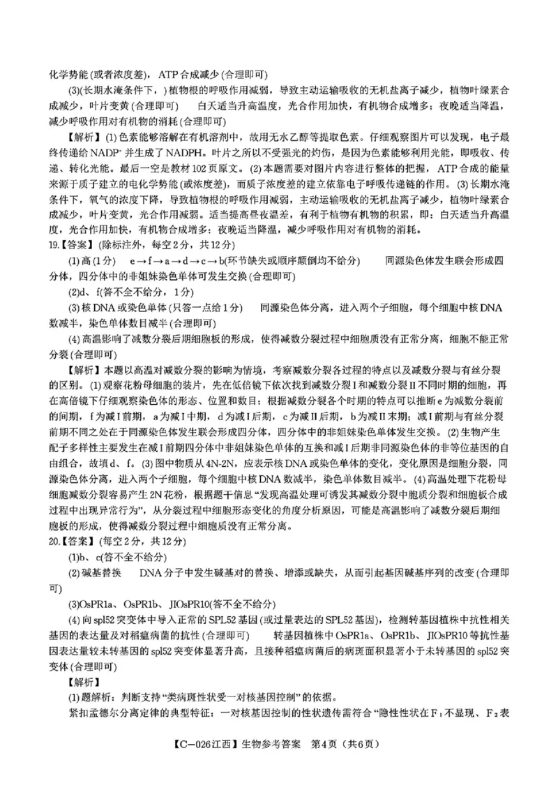 江西省九校2025-2026学年高三上学期11月期中考试生物试卷（含答案）_251120江西省九校2025-2026学年高三上学期11月期中考试（全科）