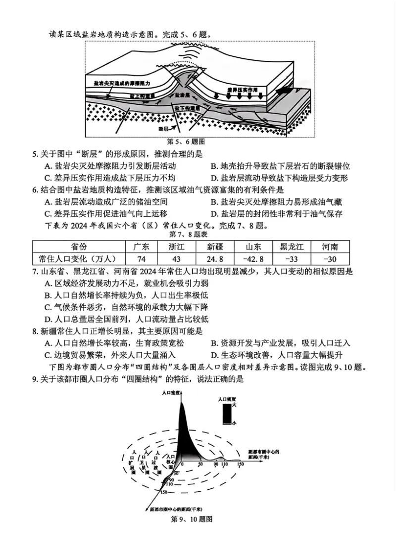 地理_2025年12月_251212浙江精诚联盟2025学年第一学期高三12月适应性联考（全科）_浙江精诚联盟2025学年第一学期高三12月适应性联考地理