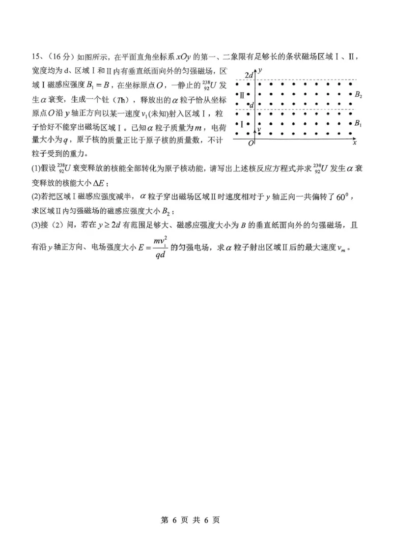 河南省驻马店市2024-2025学年高二下学期期末质量监测物理试卷（含答案）_2025年7月_250721河南省驻马店市2024~2025学年度高二第二学期期末质量监测（全科）
