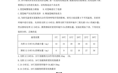 福建省2018年中考生物真题试题（含答案）_中考真题_8.生物中考真题2015-2024年_2018年全国中考生物141份