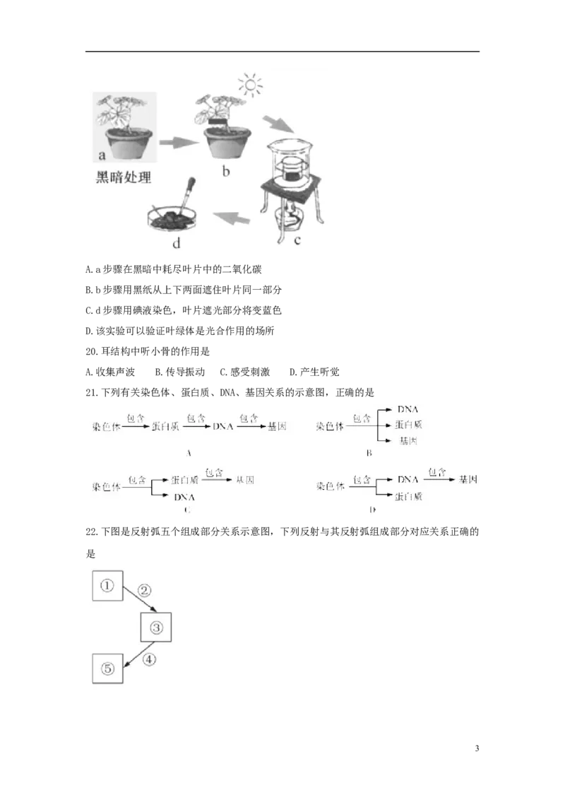 福建省2018年中考生物真题试题（含答案）_中考真题_8.生物中考真题2015-2024年_2018年全国中考生物141份