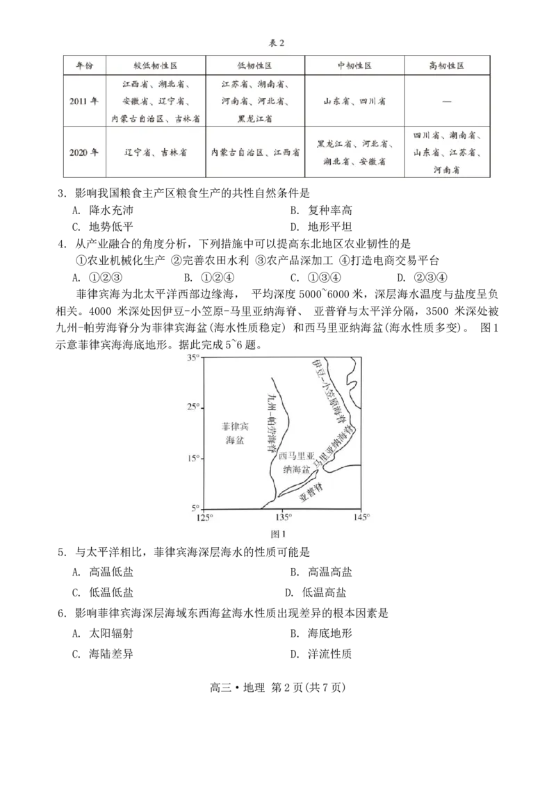 2024届广东省肇庆市高考二模地理试题_2024年1月_01每日更新_28号_2024届广东省肇庆市高三上学期第二次教学质量检测_广东省肇庆市2024届高三上学期第二次教学质量检测地理