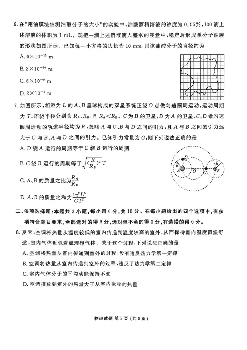 广东省联考2025年高二下学期6月月考物理试题_2025年6月_250613衡水金卷2024-2025学年度高二年级6月联考（全科）(1)_衡水金卷2024-2025学年度高二年级6月联考物理试题+答案