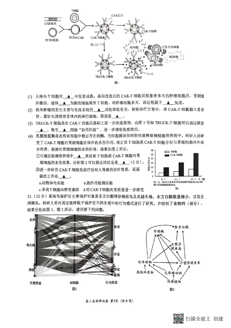 江苏省连云港市2024-2025学年高二下学期期末生物试题_2025年6月_250627江苏省连云港市2024-2025学年高二下学期期末调研考试（全科）