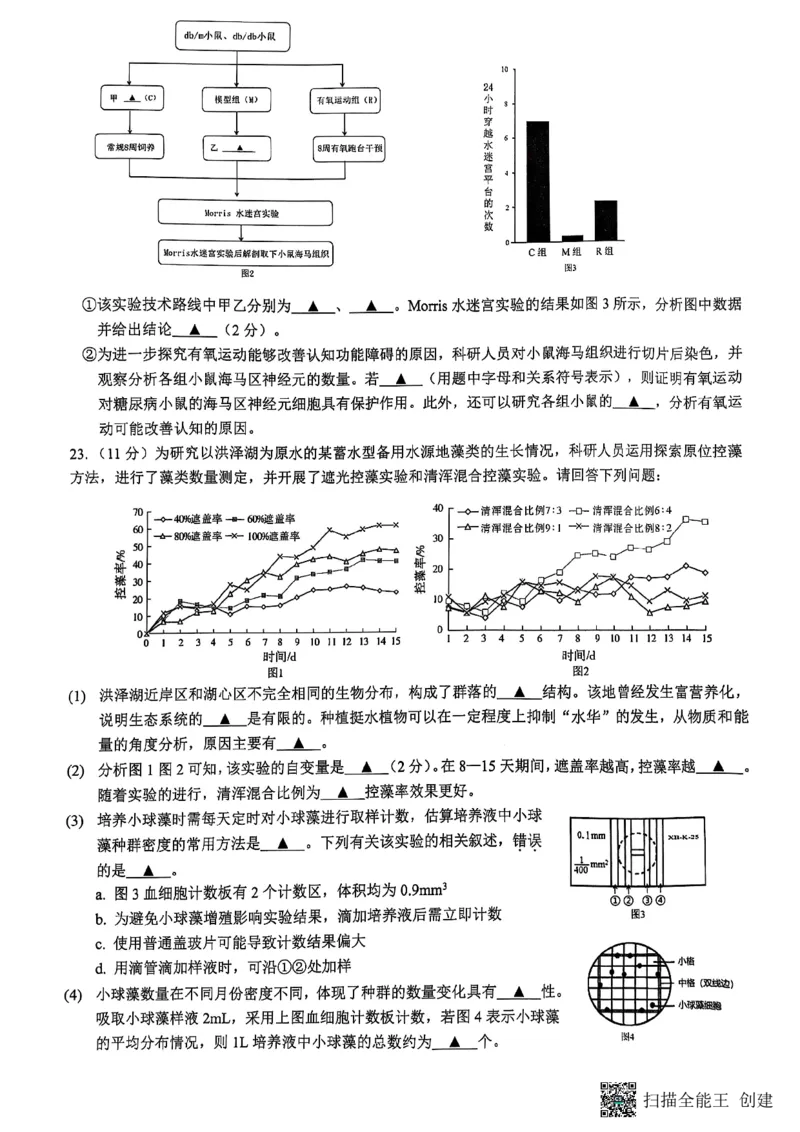 江苏省连云港市2024-2025学年高二下学期期末生物试题_2025年6月_250627江苏省连云港市2024-2025学年高二下学期期末调研考试（全科）