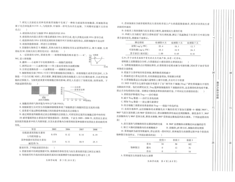 2026届陕西省高三上学期适应性检测（一）生物试卷（含答案）_2025年12月_2512132026届陕西省高三上学期适应性检测（一）（全科）