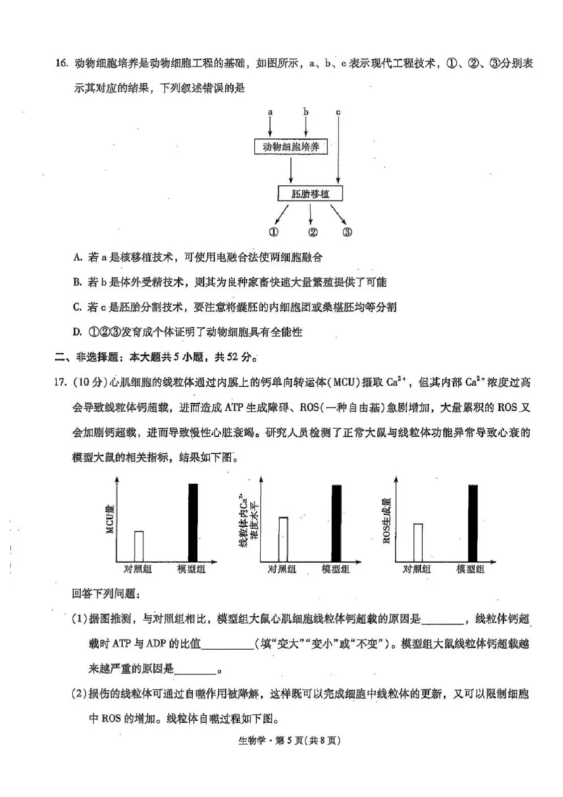 云南省昆明市第一中学2025-2026学年高三上学期第三次联考生物试卷（含答案）_251101云南省昆明市第一中学2025-2026学年高三上学期第三次联考（全科）