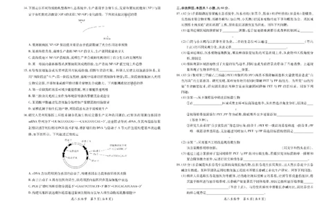 江西省上进联考2024-2025学年高二下学期6月期末生物试卷（含答案）_2025年7月_250706江西省上进联考2024-2025学年高二下学期6月期末考试（全科）