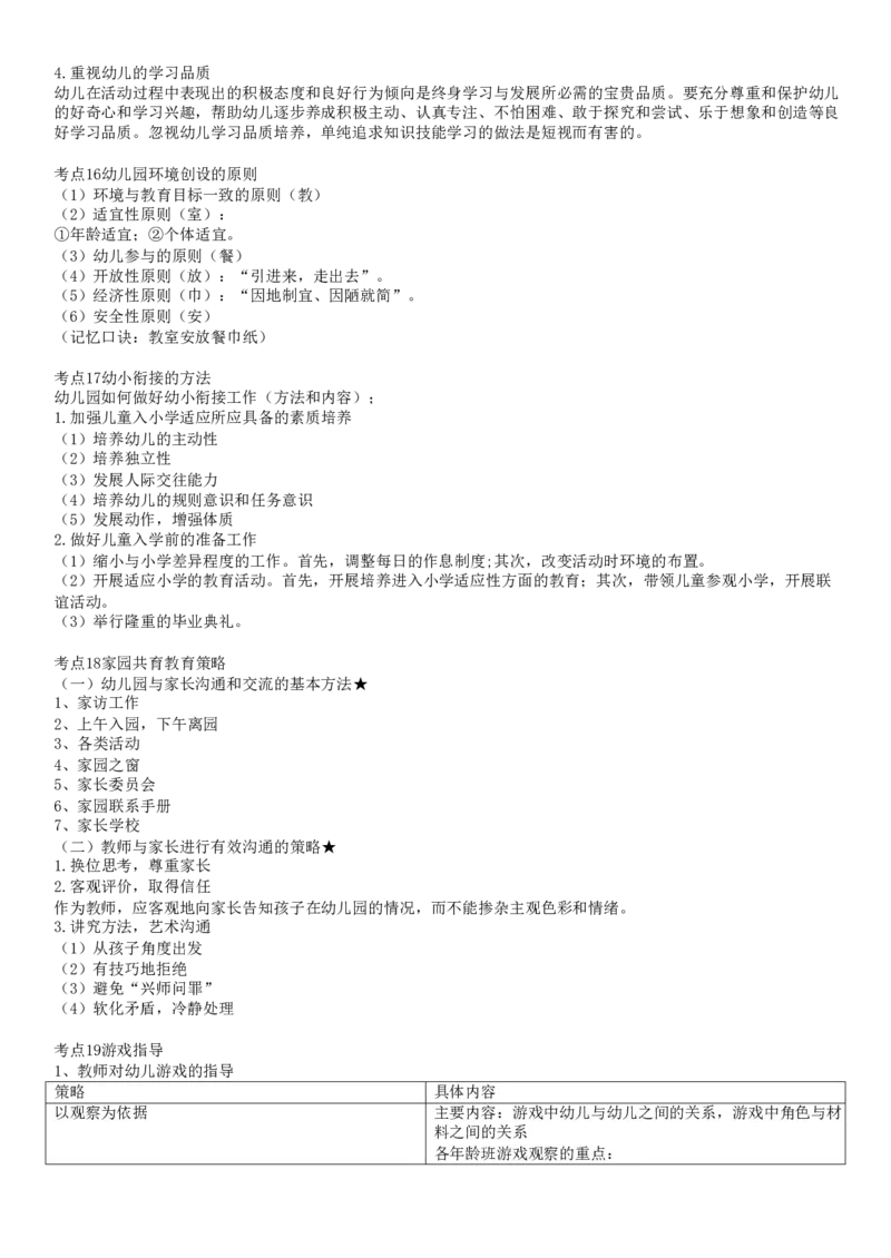 幼儿《保教知识与能力》考前考前狂背10页纸_4-教培资料-26年最新资料-同步更新_初中高中教资_2025上中学教资笔试_062025上教资笔试考前冲刺汇总_11、考前狂背10页纸