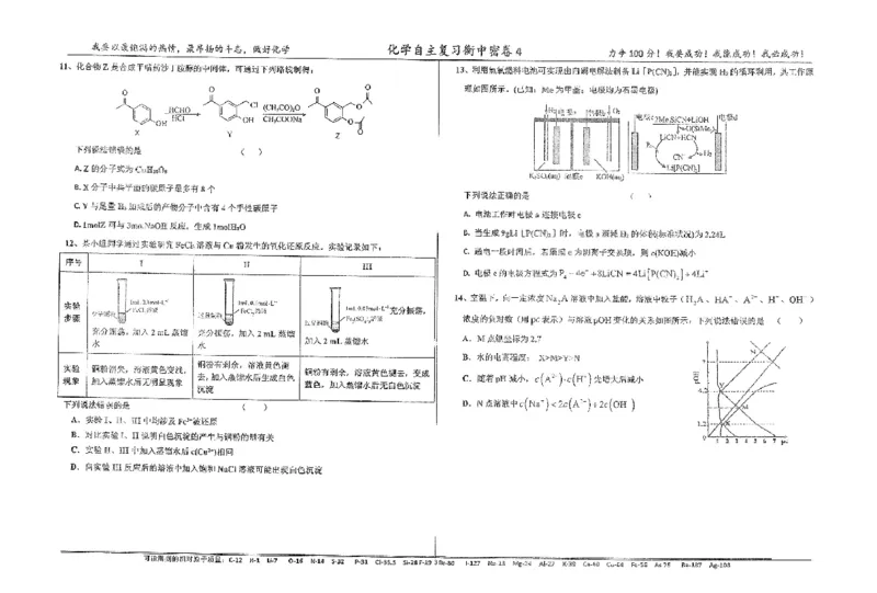 化学四轮冲刺终极押题卷_2025年6月_250605河北省衡水中学2025届高三6月押题密卷