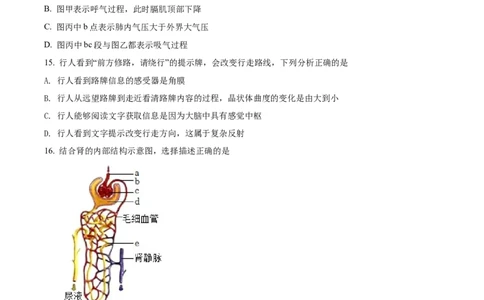 精品解析：2022年内蒙古赤峰市中考生物真题（原卷版）_中考真题_8.生物中考真题2015-2024年_2022年全国中考生物114份14