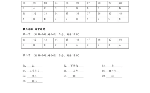 圆创联盟11月联考日语参考答案_251113湖北圆创联盟2026届高三11月联考阶段训练（全科）_湖北圆创联盟2026届高三11月联考阶段训练日语