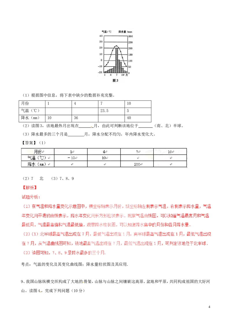 甘肃省武威市、白银市、定西市、平凉市、酒泉市、临夏州、张掖市2017年中考地理真题试题（含解析）_中考真题_9.地理中考真题2015-2024年_2017年全国中考地理74份