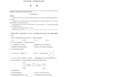 圆创联盟11月联考化学试卷_251113湖北圆创联盟2026届高三11月联考阶段训练（全科）_湖北圆创联盟2026届高三11月联考阶段训练化学