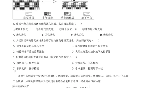湖北省沙市中学2024-2025学年高二下学期6月月考地理试题（原卷版）_2025年6月_250620湖北省荆州市沙市中学2024-2025学年高二下学期6月月考（全科）
