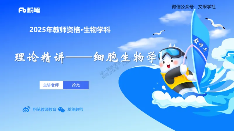 理论精讲04-细胞生物学1-拾光_4-教培资料-26年最新资料-同步更新_初中高中教资_03科三专项（进去保存报考的学科即可）_01科目三FB网课、三色速记手册、知识点导图等推荐_初中