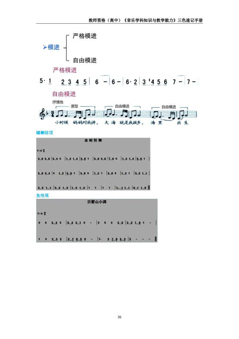 教师资格《（高中）音乐》三色速记手册_4-教培资料-26年最新资料-同步更新_初中高中教资_03科三专项（进去保存报考的学科即可）_03科三初高中三色笔记（无水印版）_高中