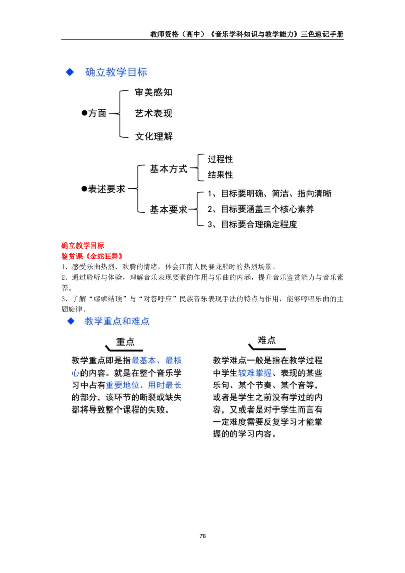 教师资格《（高中）音乐》三色速记手册_4-教培资料-26年最新资料-同步更新_初中高中教资_03科三专项（进去保存报考的学科即可）_03科三初高中三色笔记（无水印版）_高中