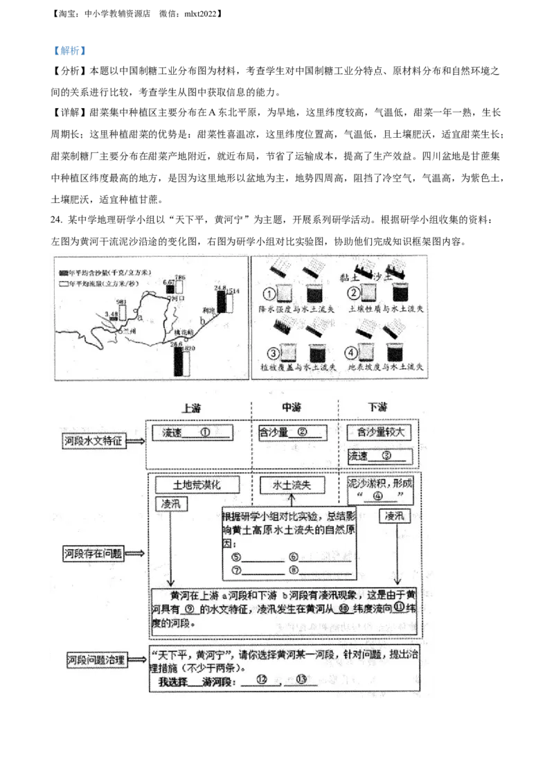 精品解析：2022年内蒙古赤峰市中考地理真题（解析版）_中考真题_9.地理中考真题2015-2024年_2022中考地理真题98份18