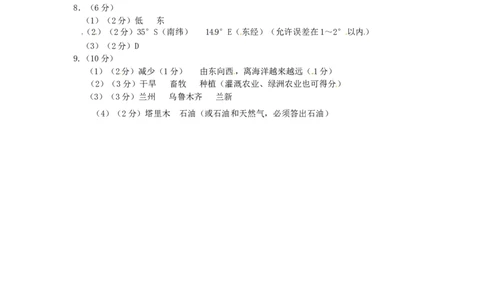 甘肃省武威市、白银市、定西市、平凉市、酒泉市、临夏州2016年中考地理真题试题（扫描版，含答案）_中考真题_9.地理中考真题2015-2024年_2016年全国中考地理65份