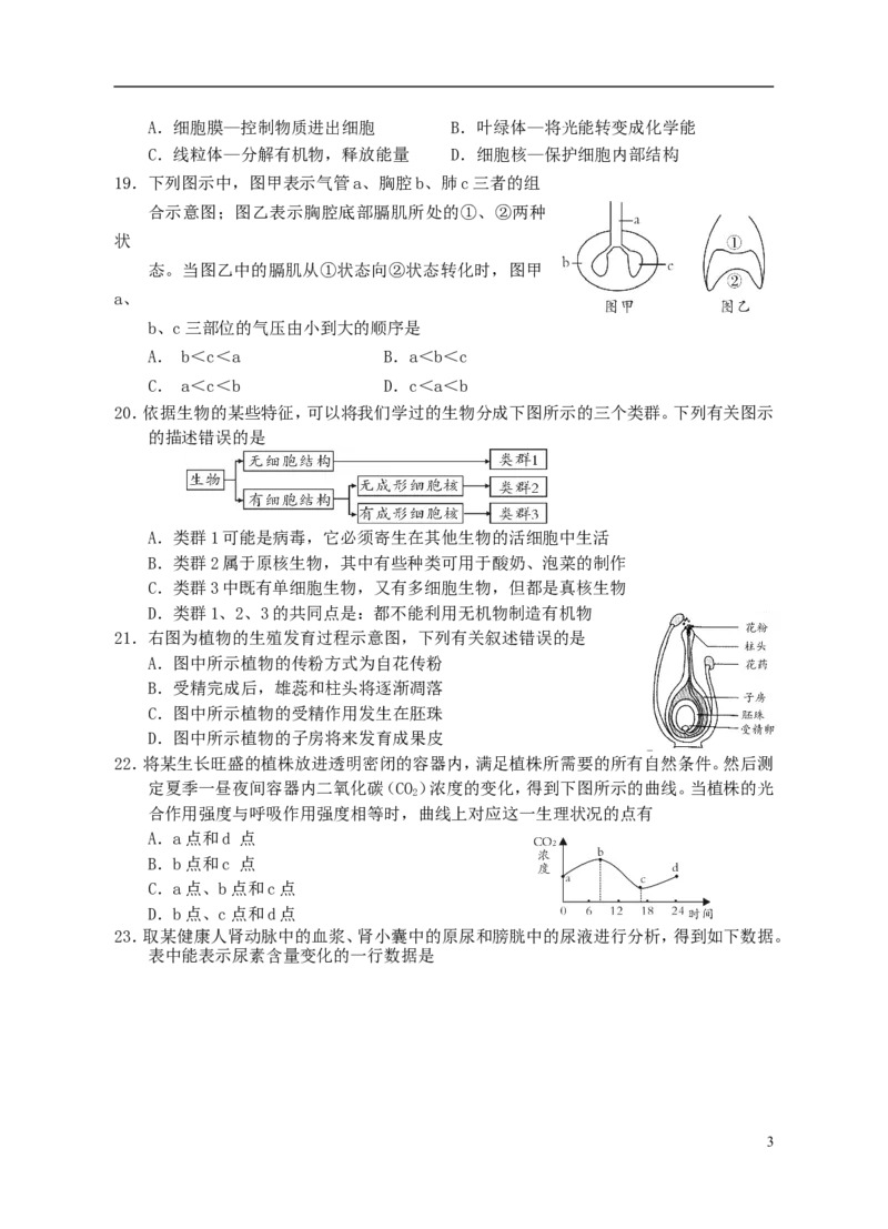 湖南省邵阳市2018年中考生物真题试题（含答案）_中考真题_8.生物中考真题2015-2024年_2018年全国中考生物141份