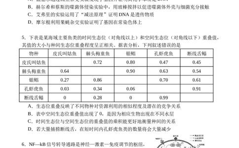 广安市2025年高2023级（2026届）第零次诊断性模拟考试（高三零诊）生物试题卷+答案_2025年7月