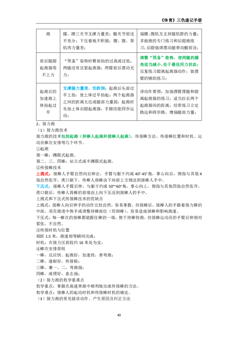 教师资格《（高中）体育与健康》三色速记手册_4-教培资料-26年最新资料-同步更新_初中高中教资_03科三专项（进去保存报考的学科即可）_03科三初高中三色笔记（无水印版）_高中