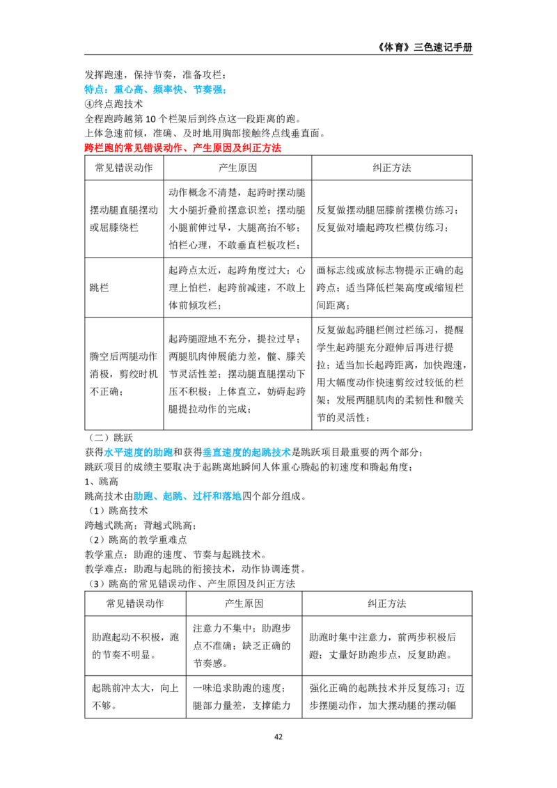 教师资格《（高中）体育与健康》三色速记手册_4-教培资料-26年最新资料-同步更新_初中高中教资_03科三专项（进去保存报考的学科即可）_03科三初高中三色笔记（无水印版）_高中