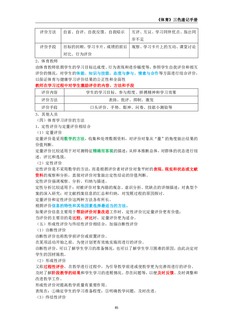 教师资格《（高中）体育与健康》三色速记手册_4-教培资料-26年最新资料-同步更新_初中高中教资_03科三专项（进去保存报考的学科即可）_03科三初高中三色笔记（无水印版）_高中