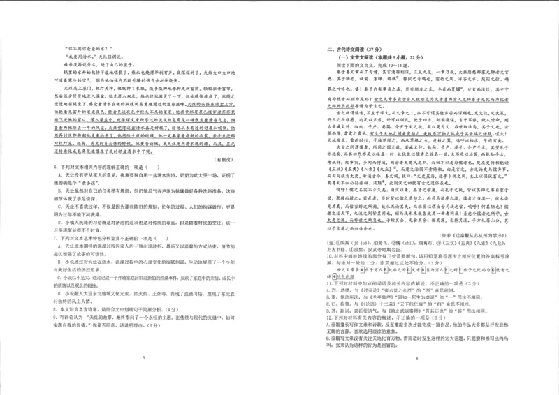 湖北省华中师大一附中2025年高考学科核心素养卷语文_2025年6月_2506042025届湖北省武汉市华中师范大学第一附属中学高三下学期核心素养卷（全科）