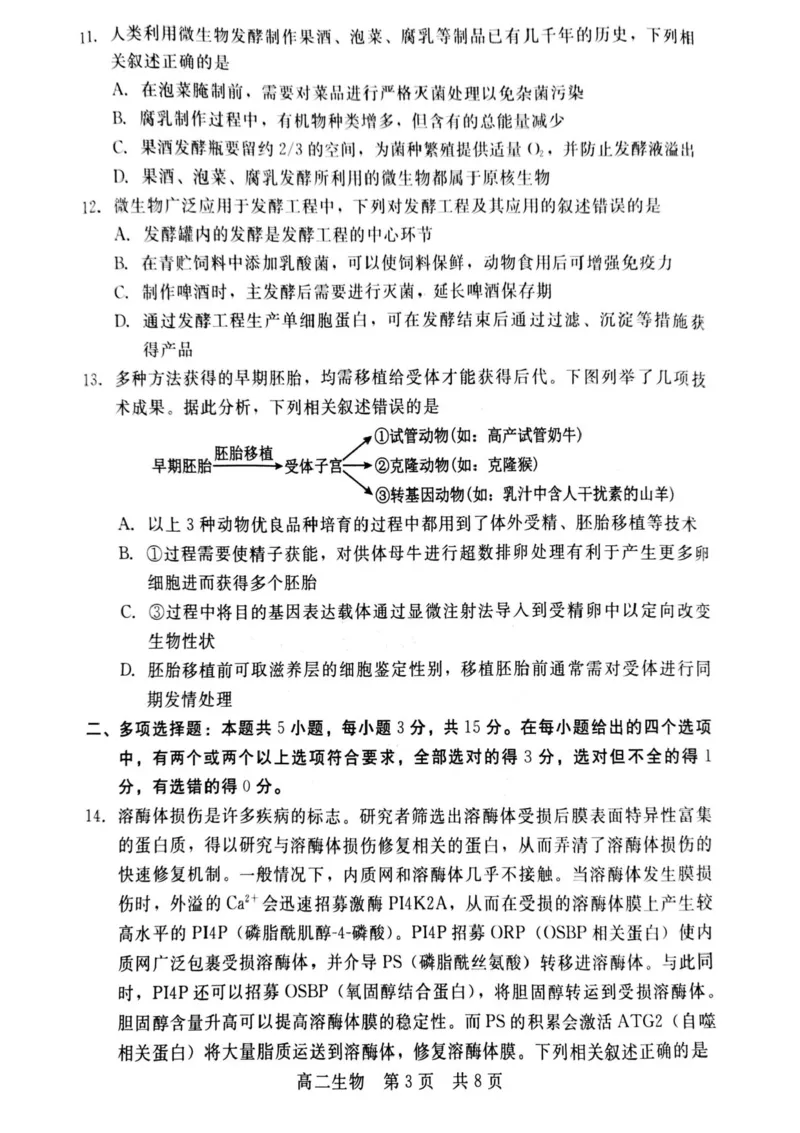 河北省NT20名校联合体2024-2025学年高二下学期期末考试生物试卷（含答案）_2025年7月_250709河北省NT20名校联合体2024-2025学年高二下学期7月期末（全科）