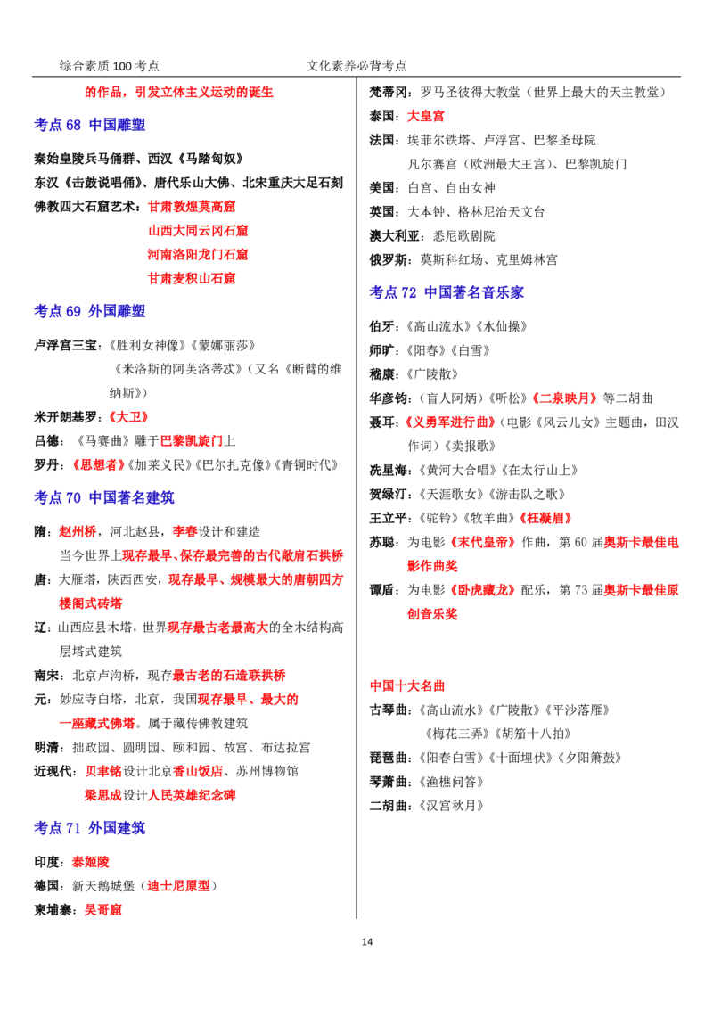 文化素养100必背点+拓展（修订版）_4-教培资料-26年最新资料-同步更新_科一科二电子资料合集中小幼（笔记真题知识点汇总等）文件多，按需保存_科一科二知识专项（中小幼）推荐