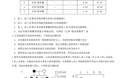 =====生物试题_2025年6月_250602安徽省马鞍山二中2025届高三年级高考适应性考试（全科）_卷PDF