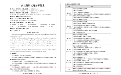 英语试卷答案-山东省德州市（优高联考）2026届高三年级期中上学期教学质量检测考试(11.12-11.14)_251115山东省德州市（优高联考）2026届高三年级期中上学期教学质量检测考试（全科）